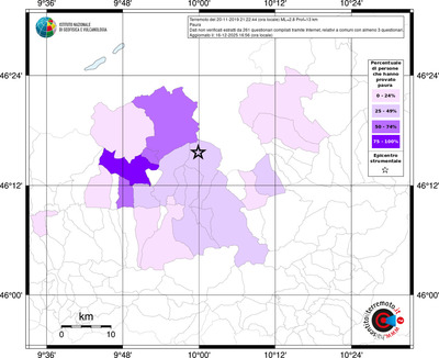 Mappa territorio comunale con almeno 3 questionari