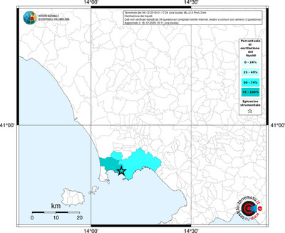 Mappa territorio comunale con almeno 3 questionari