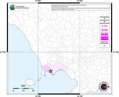 Mappa territorio comunale con almeno 3 questionari