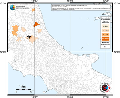 Mappa territorio comunale con almeno 3 questionari