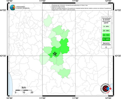 Mappa territorio comunale con almeno 3 questionari
