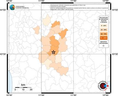 Mappa territorio comunale con almeno 3 questionari