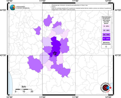 Mappa territorio comunale con almeno 3 questionari