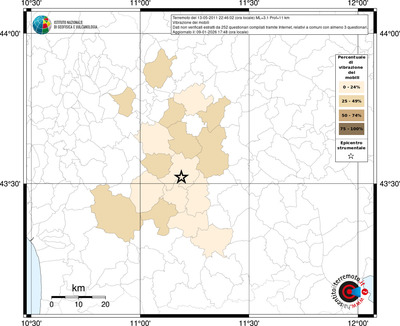 Mappa territorio comunale con almeno 3 questionari