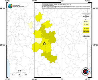 Mappa territorio comunale con almeno 3 questionari