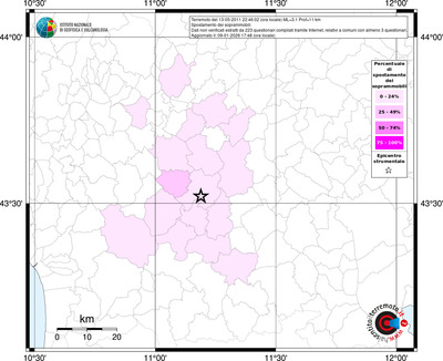 Mappa territorio comunale con almeno 3 questionari