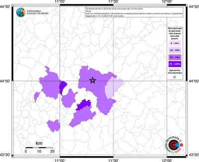 Mappa territorio comunale con almeno 3 questionari