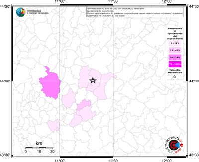 Mappa territorio comunale con almeno 3 questionari