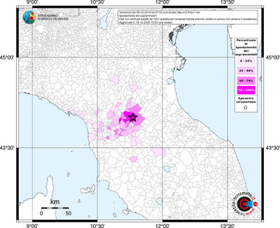 Mappa territorio comunale con almeno 3 questionari