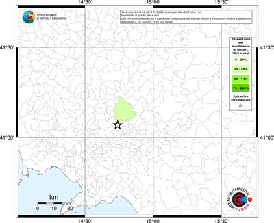 Mappa territorio comunale con almeno 3 questionari