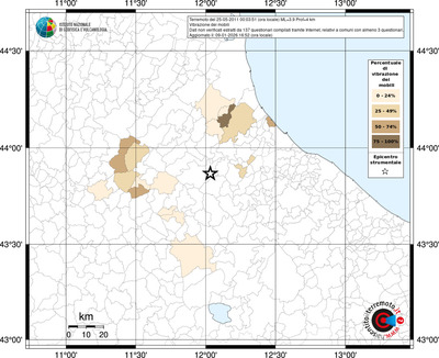 Mappa territorio comunale con almeno 3 questionari