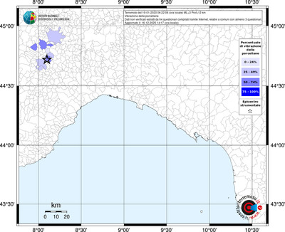 Mappa territorio comunale con almeno 3 questionari