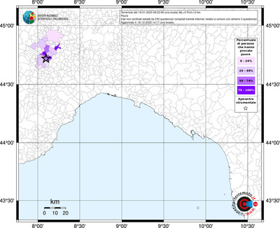 Mappa territorio comunale con almeno 3 questionari