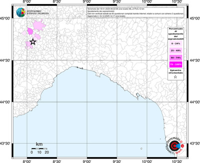 Mappa territorio comunale con almeno 3 questionari