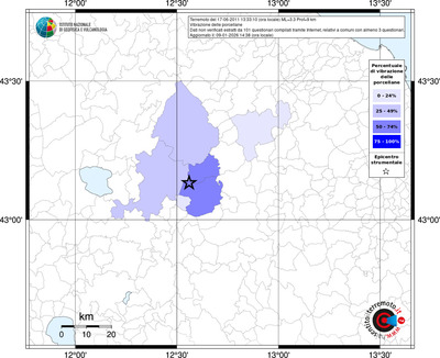 Mappa territorio comunale con almeno 3 questionari