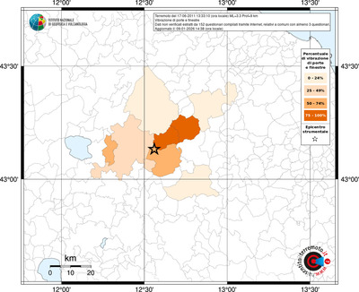 Mappa territorio comunale con almeno 3 questionari