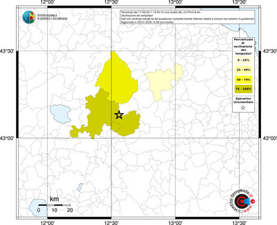 Mappa territorio comunale con almeno 3 questionari