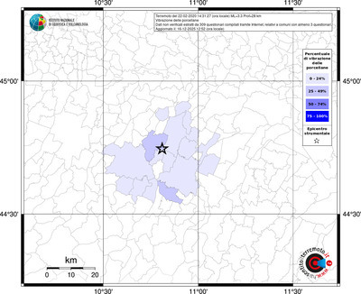 Mappa territorio comunale con almeno 3 questionari