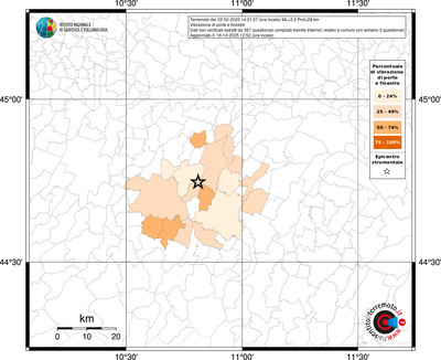 Mappa territorio comunale con almeno 3 questionari