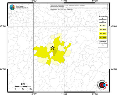 Mappa territorio comunale con almeno 3 questionari