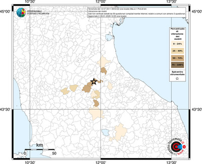 Mappa territorio comunale con almeno 3 questionari
