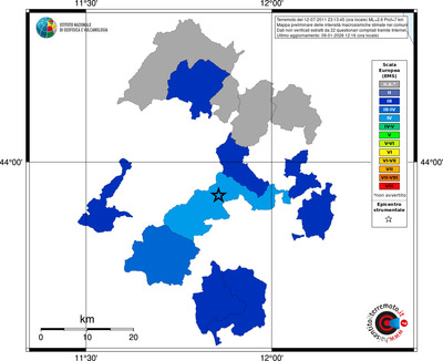 Mappa EMS - territori comuni