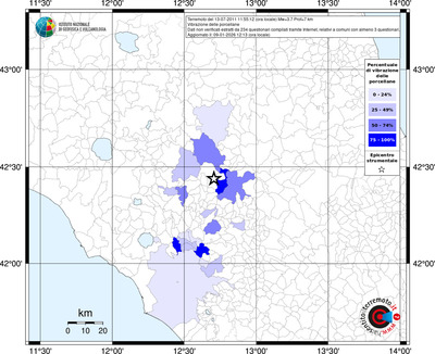 Mappa territorio comunale con almeno 3 questionari