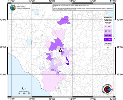 Mappa territorio comunale con almeno 3 questionari