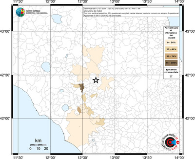Mappa territorio comunale con almeno 3 questionari
