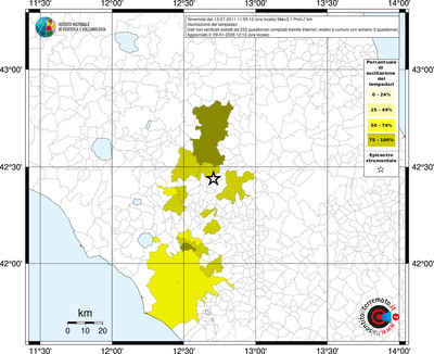 Mappa territorio comunale con almeno 3 questionari