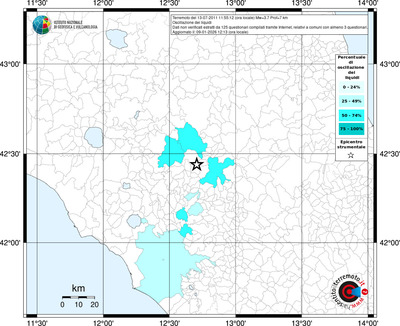 Mappa territorio comunale con almeno 3 questionari
