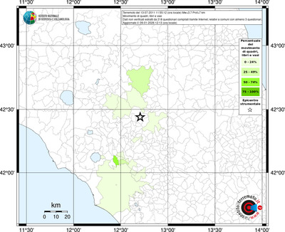 Mappa territorio comunale con almeno 3 questionari