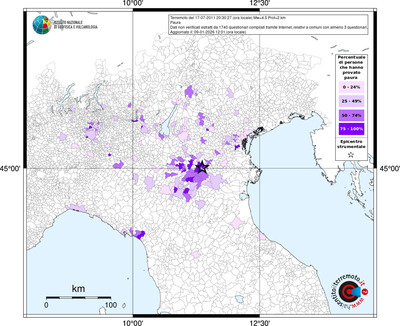 Mappa territorio comunale con almeno 3 questionari