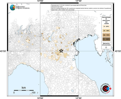 Mappa territorio comunale con almeno 3 questionari