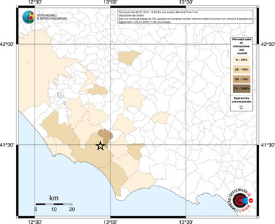 Mappa territorio comunale con almeno 3 questionari