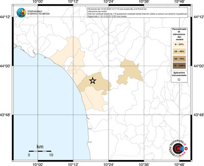 Mappa territorio comunale con almeno 3 questionari