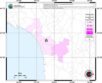 Mappa territorio comunale con almeno 3 questionari
