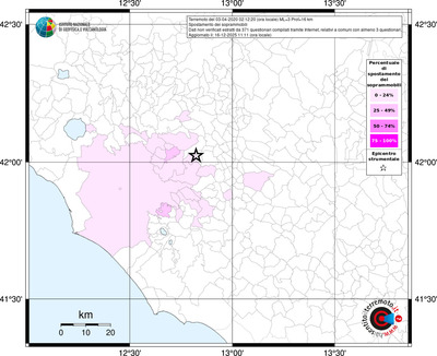 Mappa territorio comunale con almeno 3 questionari