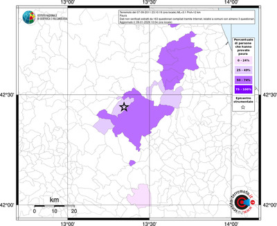 Mappa territorio comunale con almeno 3 questionari