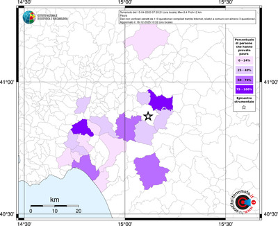 Mappa territorio comunale con almeno 3 questionari