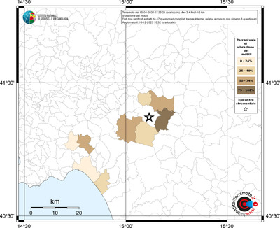Mappa territorio comunale con almeno 3 questionari
