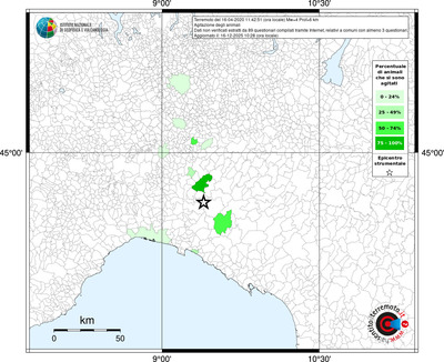 Mappa territorio comunale con almeno 3 questionari