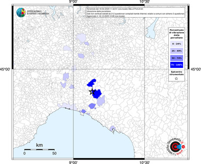 Mappa territorio comunale con almeno 3 questionari