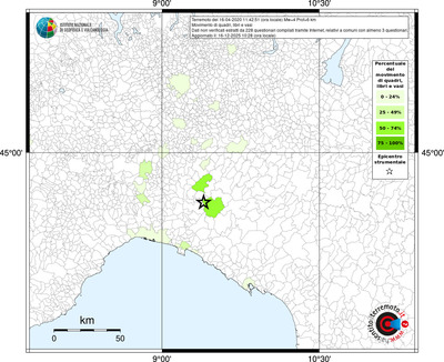 Mappa territorio comunale con almeno 3 questionari