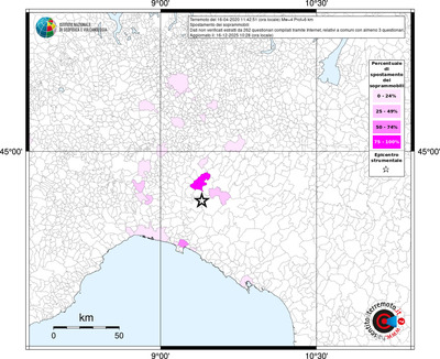 Mappa territorio comunale con almeno 3 questionari