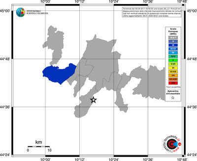 Mappa EMS - territori comuni