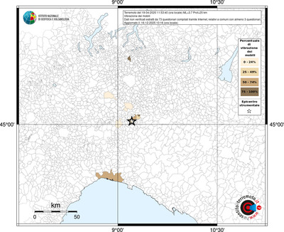Mappa territorio comunale con almeno 3 questionari