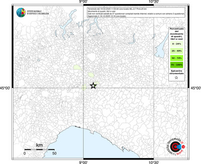 Mappa territorio comunale con almeno 3 questionari