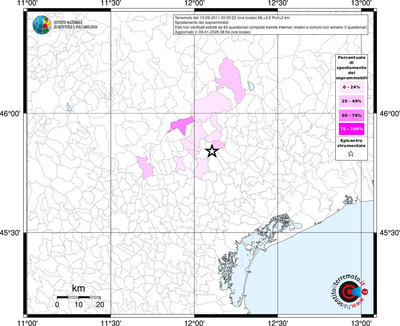 Mappa territorio comunale con almeno 3 questionari
