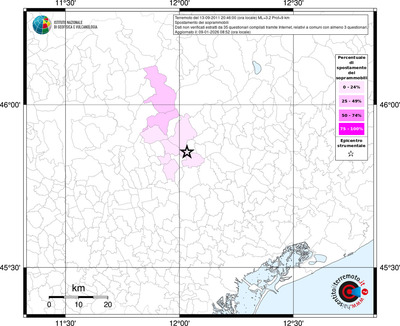 Mappa territorio comunale con almeno 3 questionari